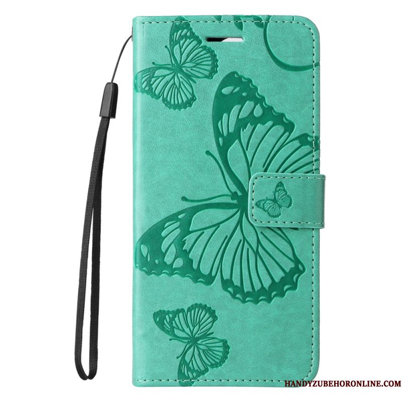 Leren Hoesje Xiaomi Redmi Note 14 Pro Plus 5g Reuzenvlinders Bescherming Hoesje