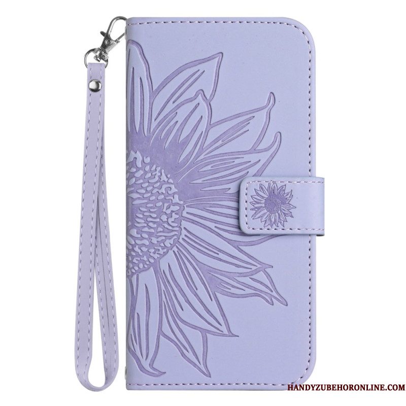 Leren Hoesje Xiaomi Redmi Note 14 Pro Plus 5g Zonnebloemprint