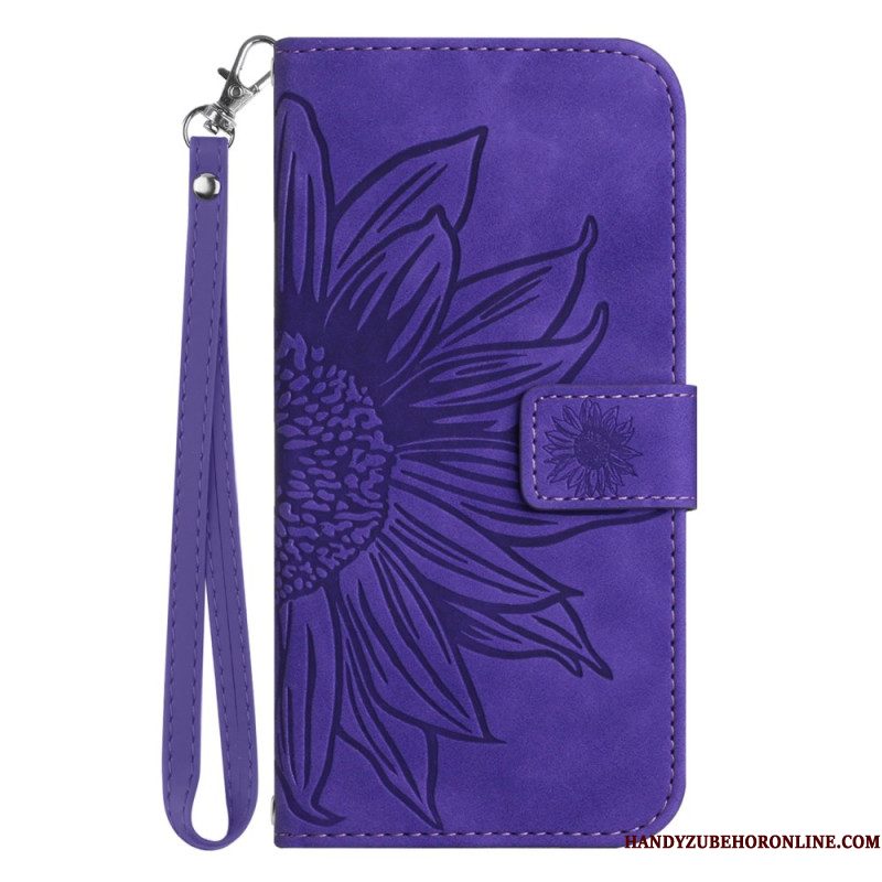 Leren Hoesje Xiaomi Redmi Note 14 Pro Plus 5g Zonnebloemprint