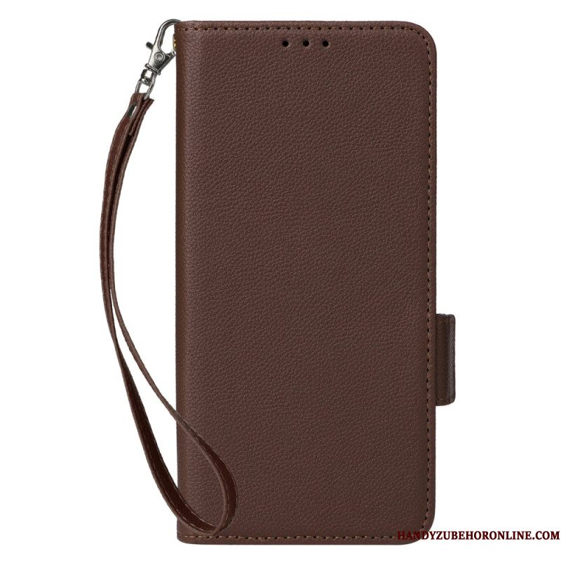 Leren Hoesje Xiaomi Redmi Note 14s Ultraslank Met Riem Bescherming Hoesje