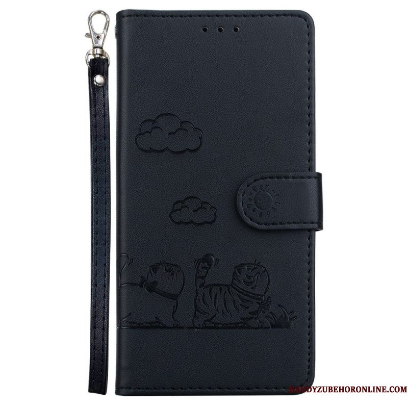 Leren Hoesje Xiaomi Redmi Note 15 5g Rfid-blokkerend En Kittenpatroon