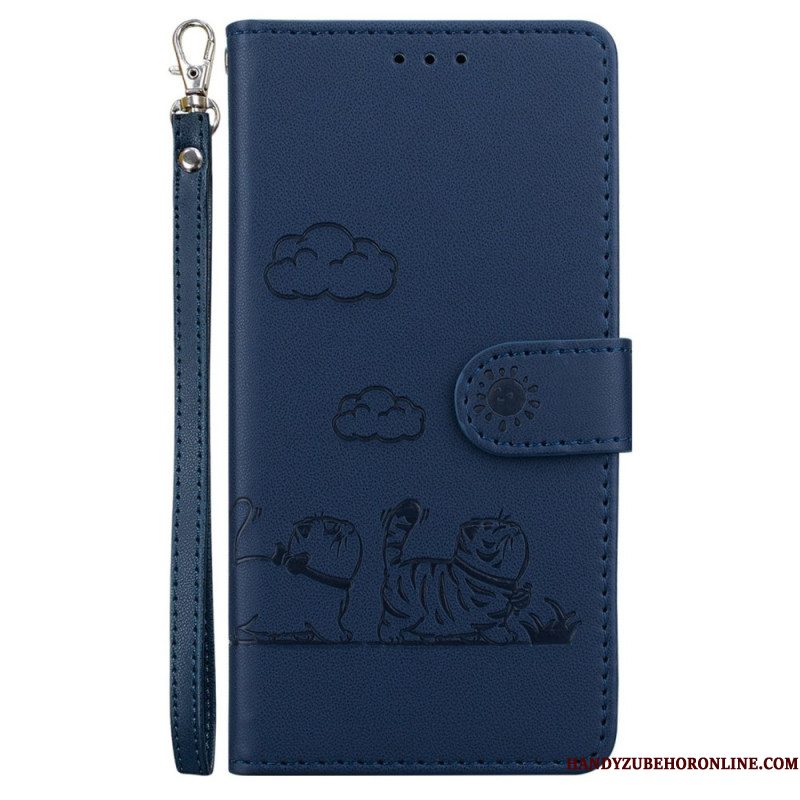 Leren Hoesje Xiaomi Redmi Note 15 5g Rfid-blokkerend En Kittenpatroon