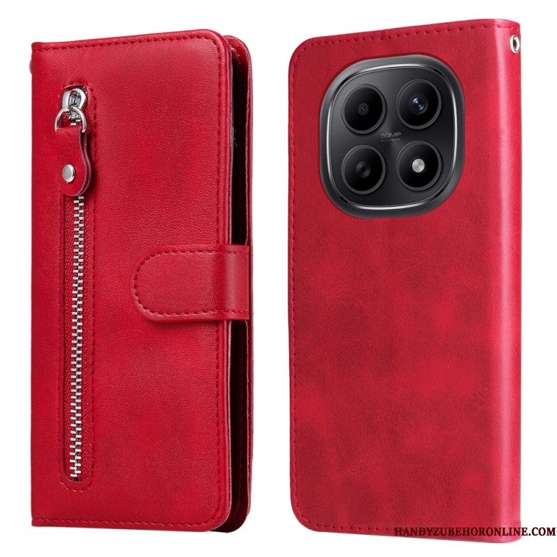 Leren Hoesje Xiaomi Redmi Note 15 5g Vak Met Rits Bescherming Hoesje