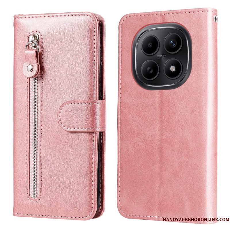 Leren Hoesje Xiaomi Redmi Note 15 5g Vak Met Rits Bescherming Hoesje