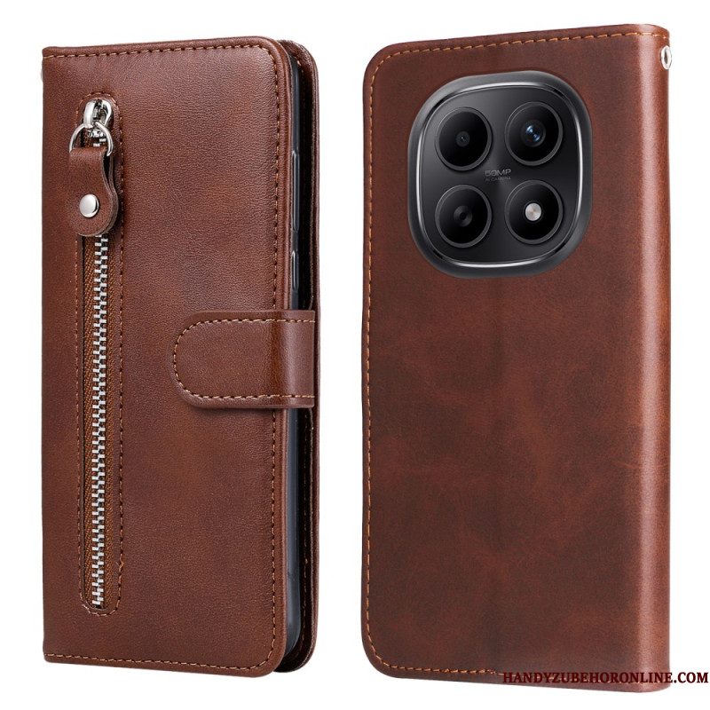 Leren Hoesje Xiaomi Redmi Note 15 5g Vak Met Rits Bescherming Hoesje