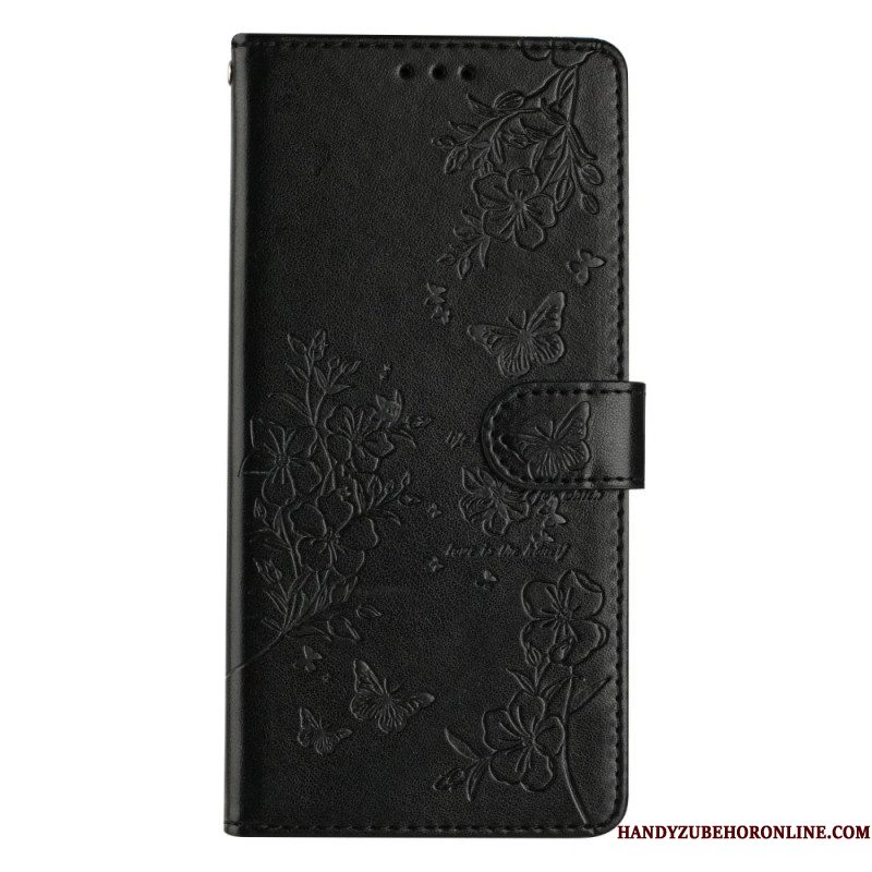 Leren Hoesje Xiaomi Redmi Note 15 Pro 5g Bloemengravure Bescherming Hoesje