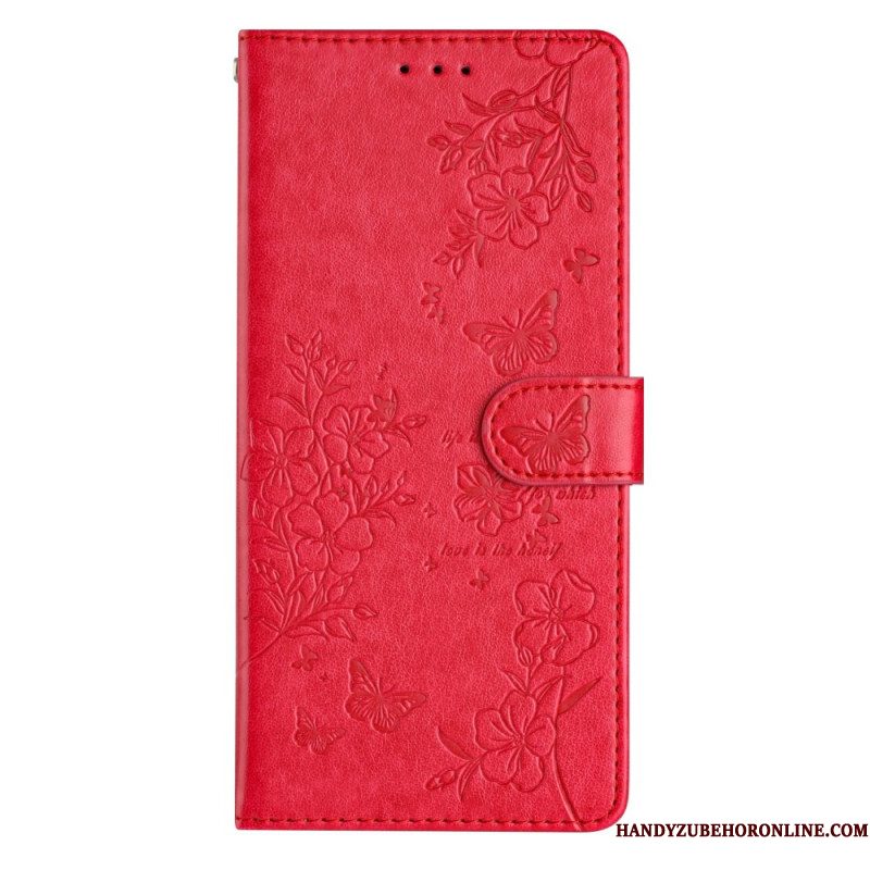 Leren Hoesje Xiaomi Redmi Note 15 Pro 5g Bloemengravure Bescherming Hoesje