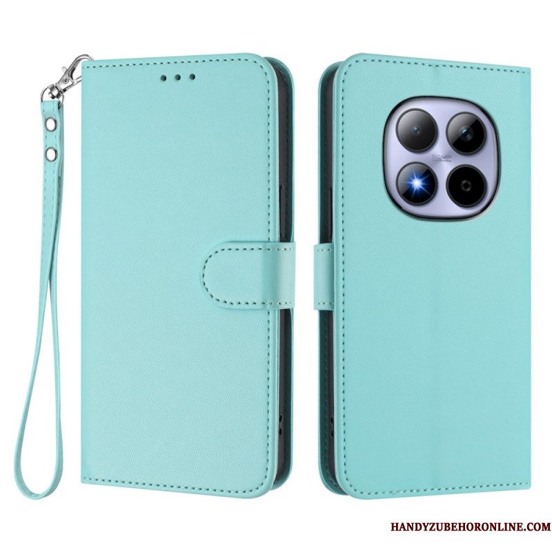 Leren Hoesje Xiaomi Redmi Note 15 Pro 5g Klassiek Met Riempje Bescherming Hoesje