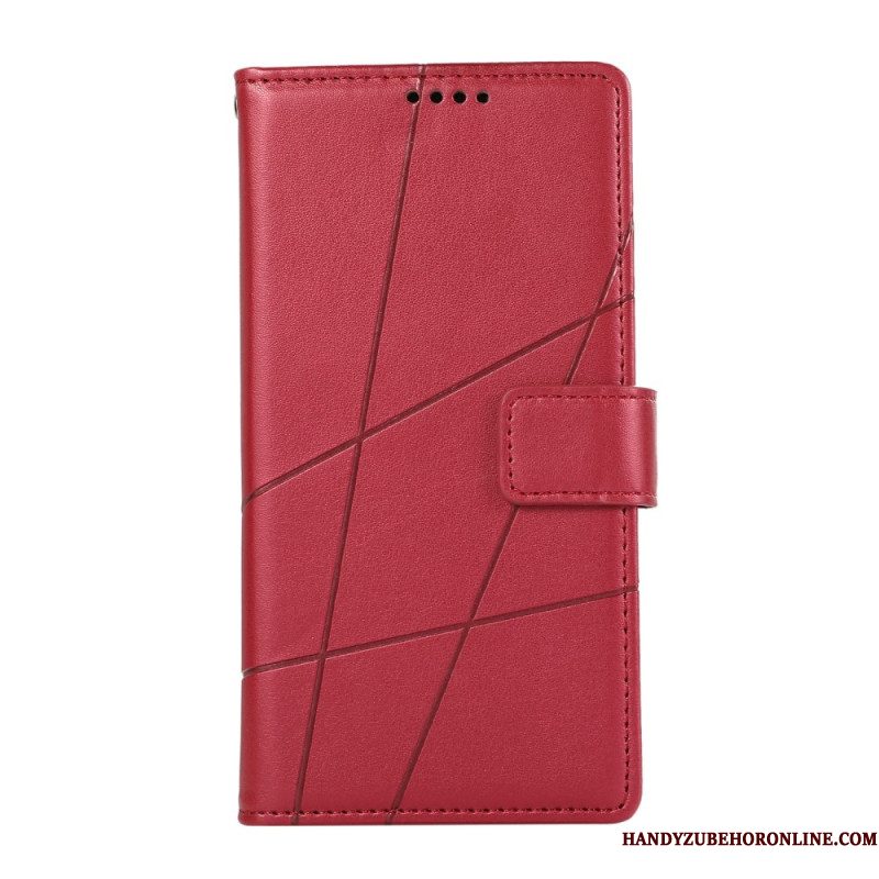 Leren Hoesje Xiaomi Redmi Note 15 Pro 5g Lijnen Bescherming Hoesje