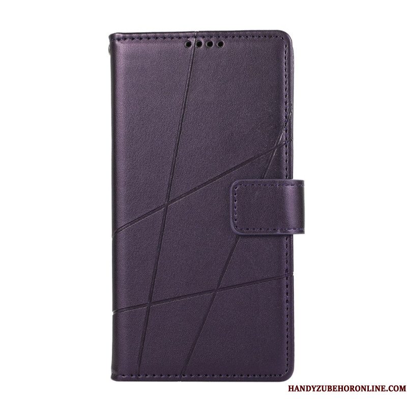 Leren Hoesje Xiaomi Redmi Note 15 Pro 5g Lijnen Bescherming Hoesje