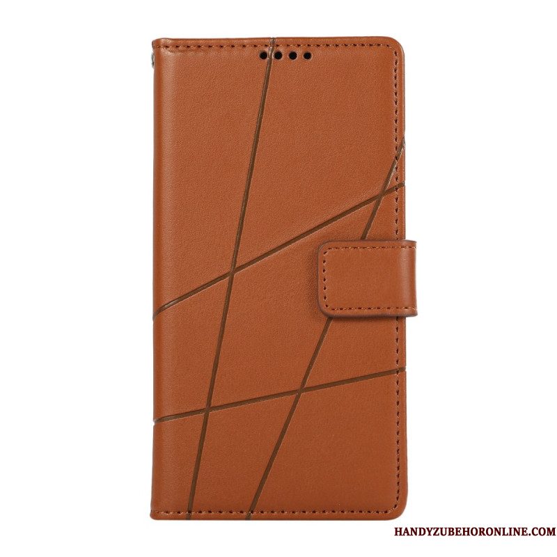 Leren Hoesje Xiaomi Redmi Note 15 Pro 5g Lijnen Bescherming Hoesje