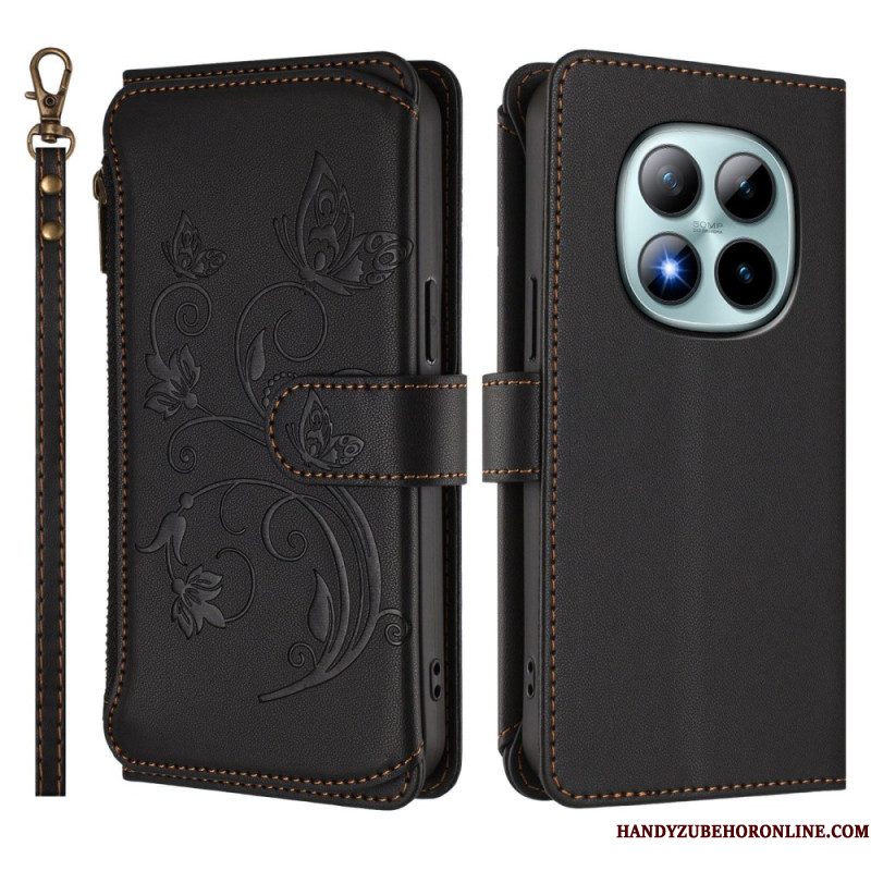Leren Hoesje Xiaomi Redmi Note 15 Pro Plus 5g Portemonnee Met Bloemenprint Bescherming Hoesje