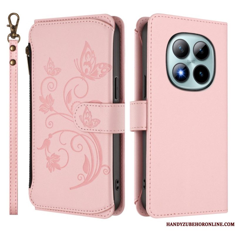 Leren Hoesje Xiaomi Redmi Note 15 Pro Plus 5g Portemonnee Met Bloemenprint Bescherming Hoesje