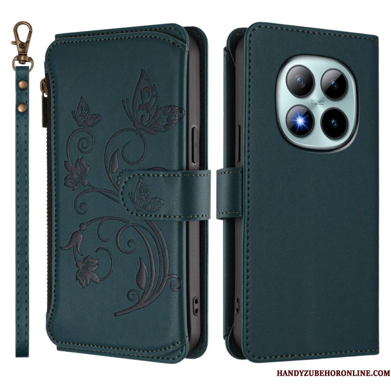 Leren Hoesje Xiaomi Redmi Note 15 Pro Plus 5g Portemonnee Met Bloemenprint Bescherming Hoesje