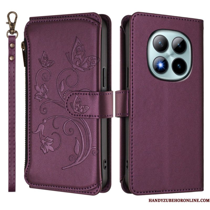 Leren Hoesje Xiaomi Redmi Note 15 Pro Plus 5g Portemonnee Met Bloemenprint Bescherming Hoesje