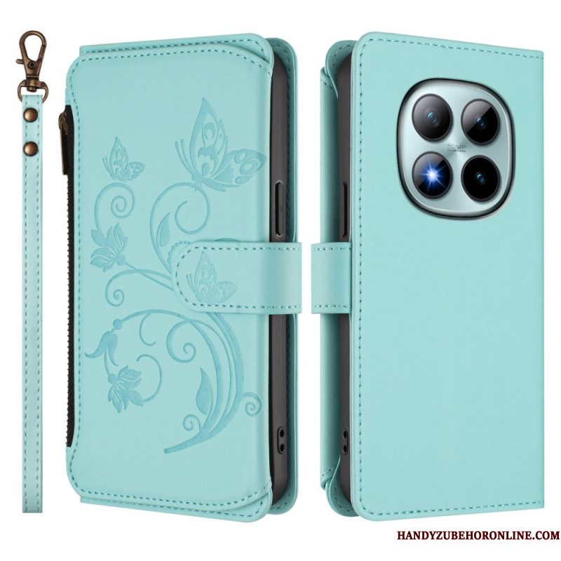 Leren Hoesje Xiaomi Redmi Note 15 Pro Plus 5g Portemonnee Met Bloemenprint Bescherming Hoesje
