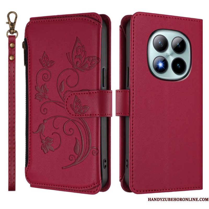 Leren Hoesje Xiaomi Redmi Note 15 Pro Plus 5g Portemonnee Met Bloemenprint Bescherming Hoesje