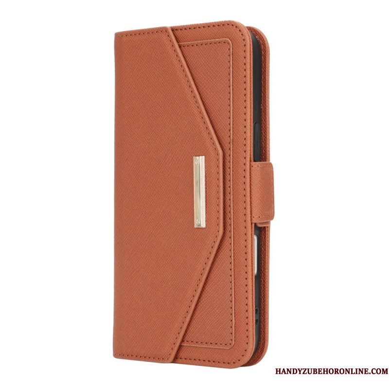 Leren Hoesje iPhone 17 Portemonnee Met Schouderband En Spiegel