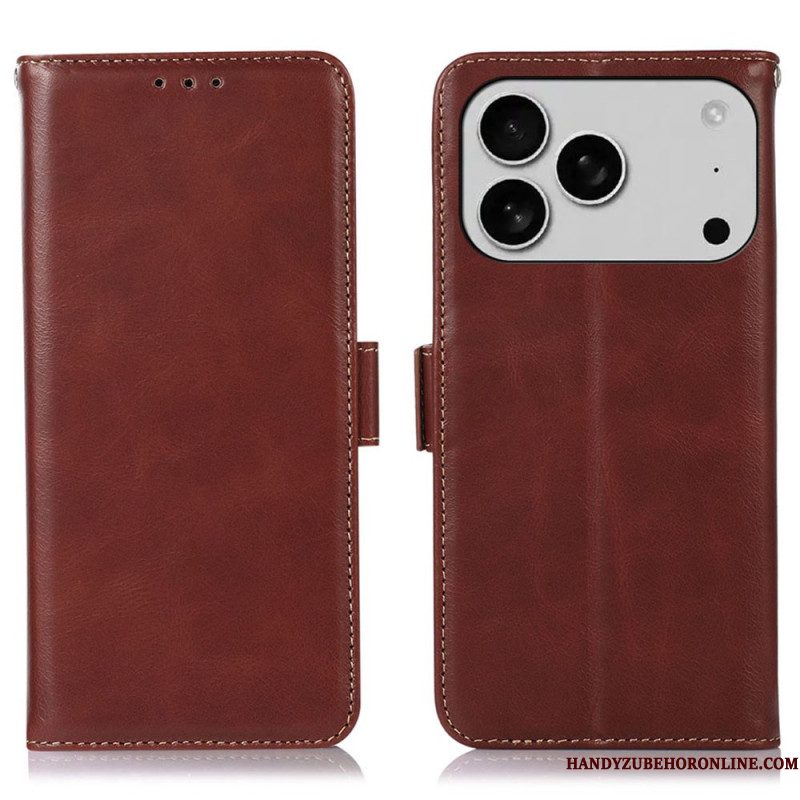 Leren Hoesje iPhone 17 Pro Abeel Premium Leren Rfid-portemonnee Bescherming Hoesje