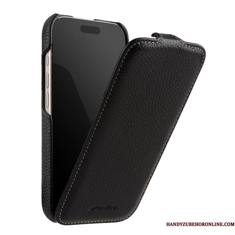 Leren Hoesje iPhone 17 Pro Magsafe-compatibel Met Premium Verticale Flipcover