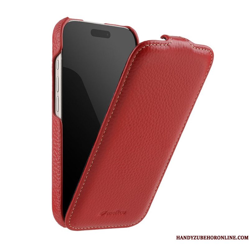 Leren Hoesje iPhone 17 Pro Magsafe-compatibel Met Premium Verticale Flipcover