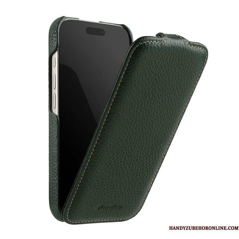 Leren Hoesje iPhone 17 Pro Magsafe-compatibel Met Premium Verticale Flipcover