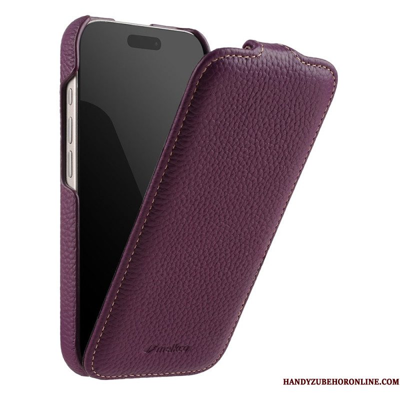 Leren Hoesje iPhone 17 Pro Magsafe-compatibel Met Premium Verticale Flipcover