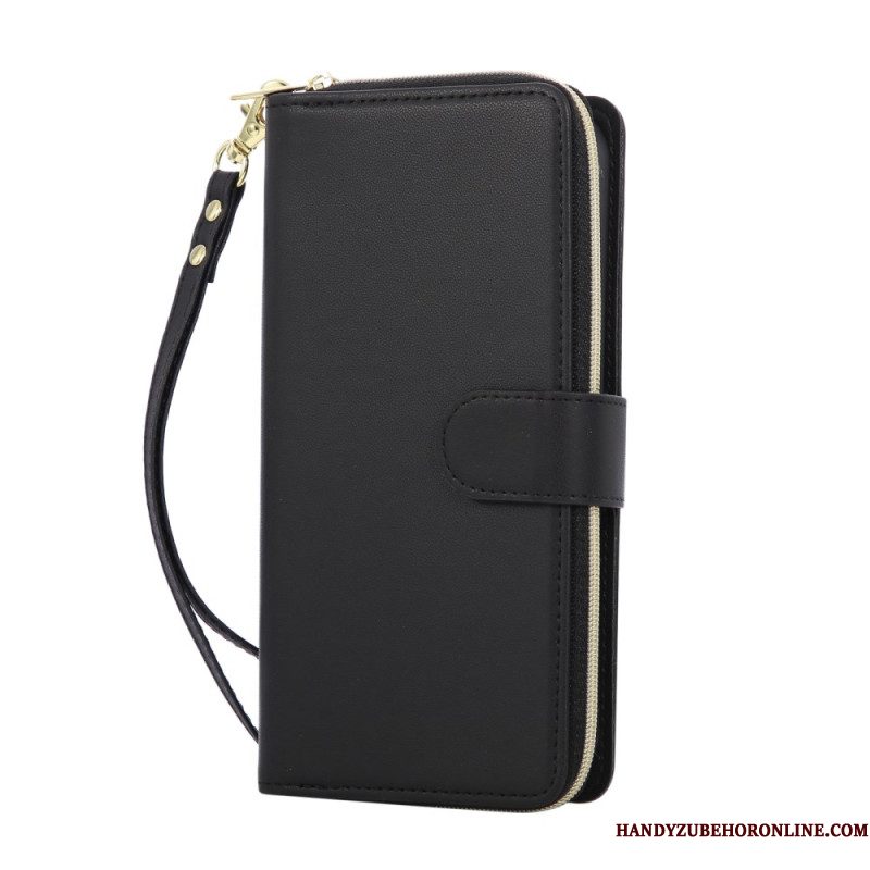 Leren Hoesje iPhone 17 Pro Monochroom Bandje
