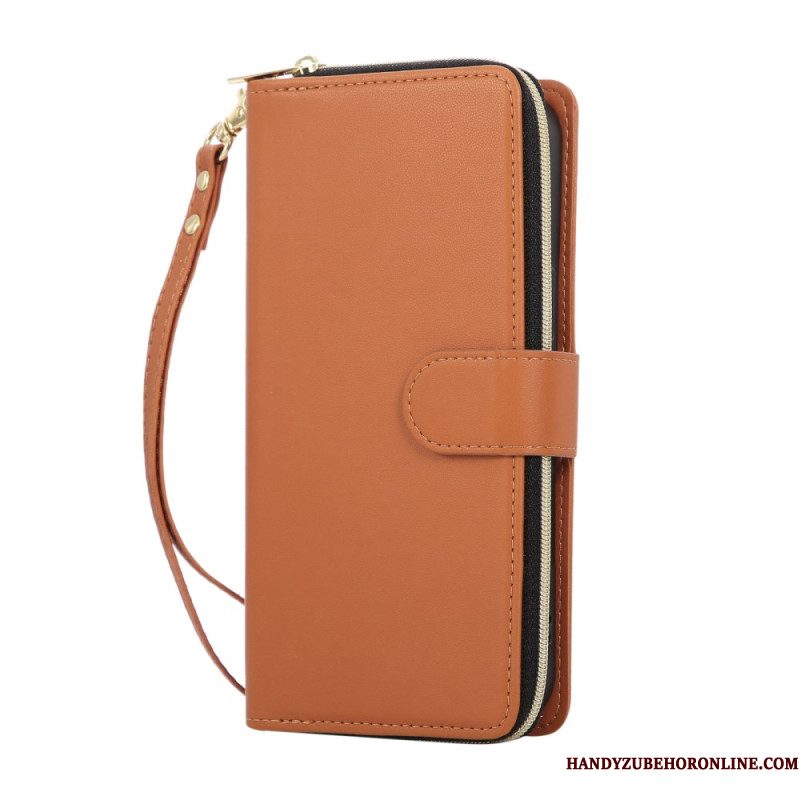Leren Hoesje iPhone 17 Pro Monochroom Bandje