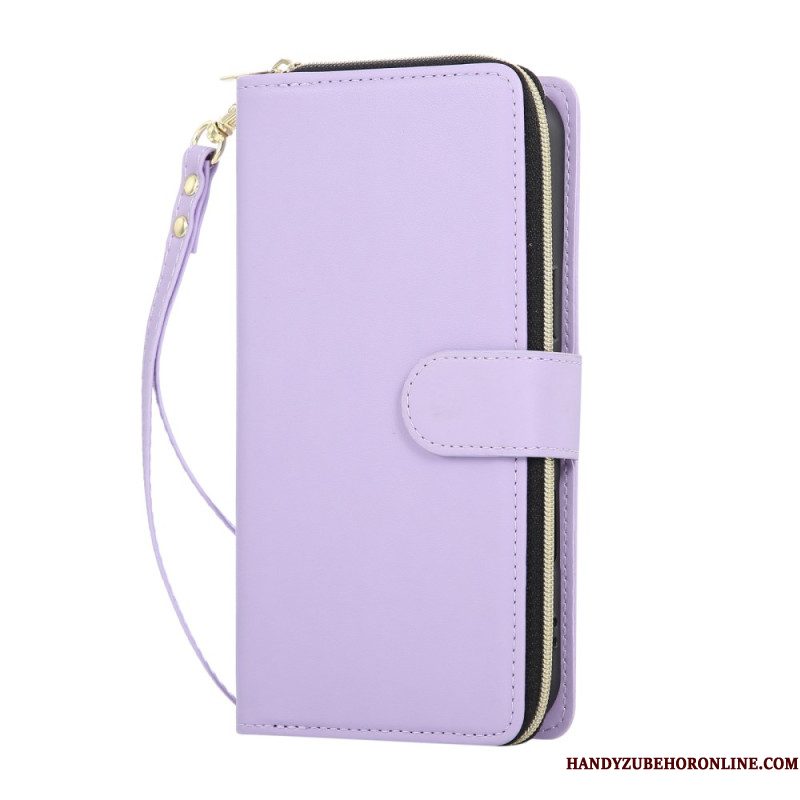 Leren Hoesje iPhone 17 Pro Monochroom Bandje