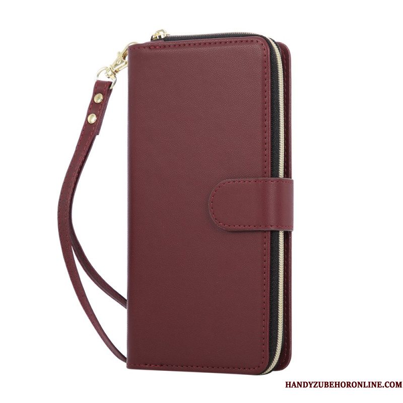 Leren Hoesje iPhone 17 Pro Monochroom Bandje