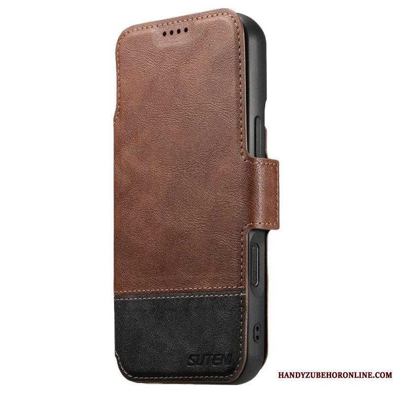 Leren Hoesje iPhone Air Magsafe Tweekleurige Afneembare Hoes Suteni Bescherming Hoesje