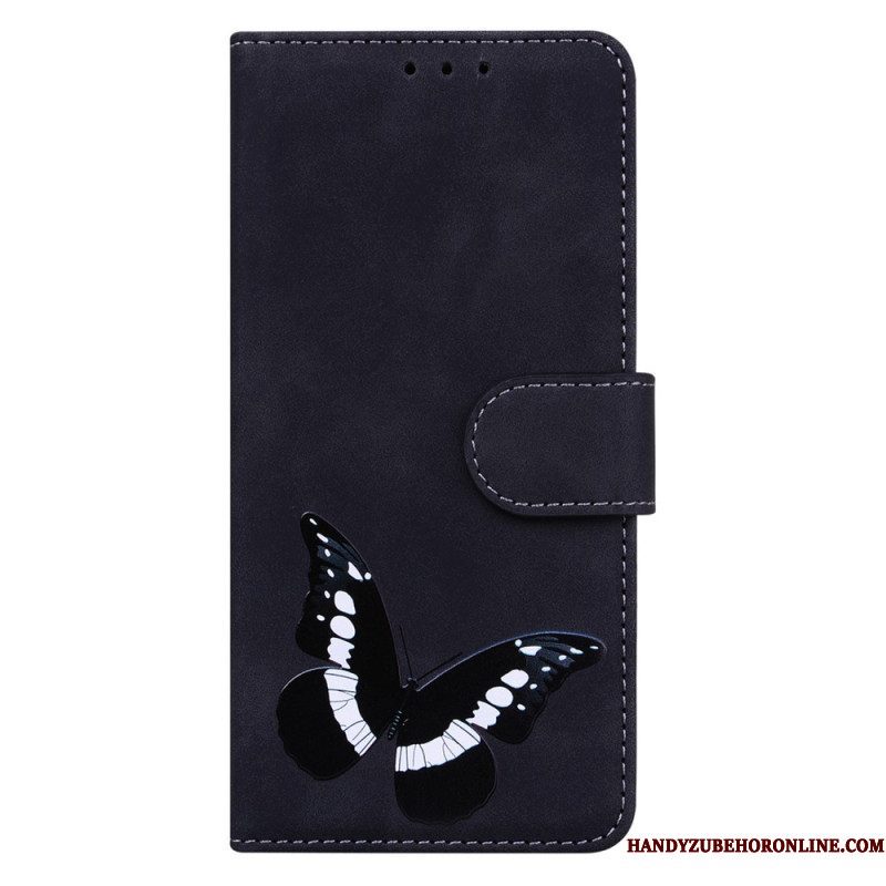 Leren Hoesje voor Xiaomi Redmi Note 12 5G Vlinder Ontwerp