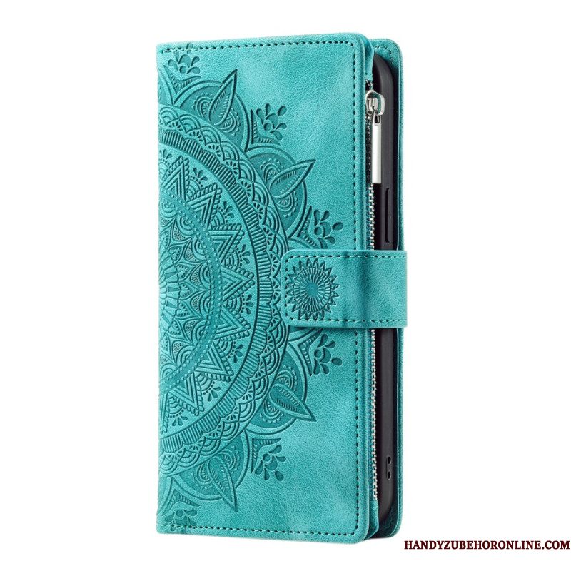 Bescherming Hoesje Samsung Galaxy S25 5g Portemonnee Met Mandala Suède-effect