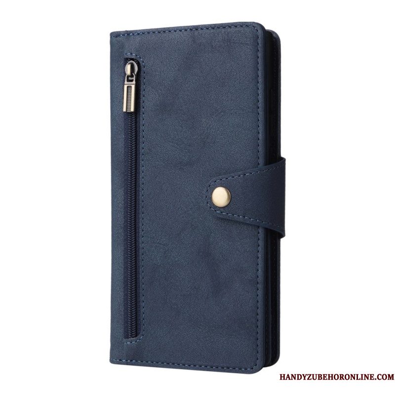 Bescherming Hoesje Samsung Galaxy S25 Ultra 5g Suède-effect Portemonnee Met Riem