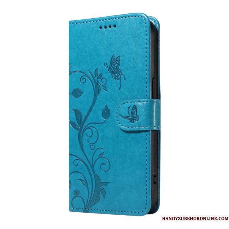 Bescherming Hoesje Xiaomi 15 Pro Bloemen- En Vlinderpatroon