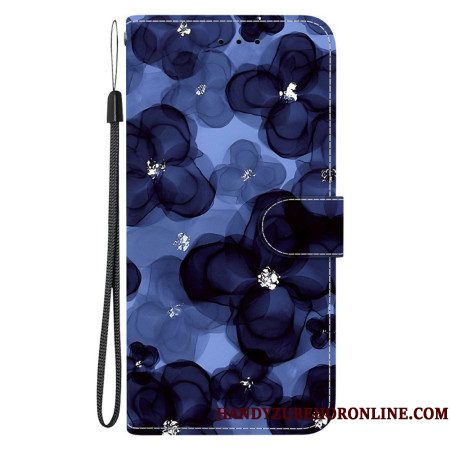 Bescherming Hoesje Xiaomi 15t Inktblauwe Bloemen