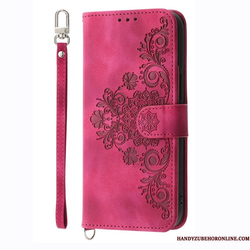Bescherming Hoesje Xiaomi Redmi Note 14 4g Bloemenpatroon En Bandjes