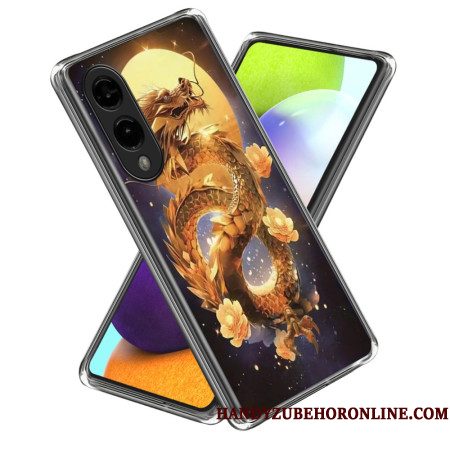 Case Hoesje Samsung Galaxy S25 5g Edge Telefoonhoesje Gouden Draak