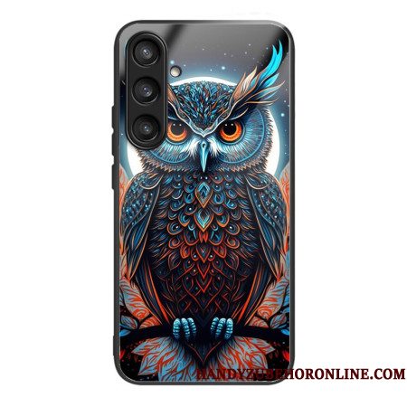 Case Hoesje Samsung Galaxy S25 5g Telefoonhoesje Gehard Glas Met Kleurrijke Uil