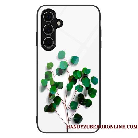 Case Hoesje Samsung Galaxy S25 5g Telefoonhoesje Groene Bladeren Gehard Glas