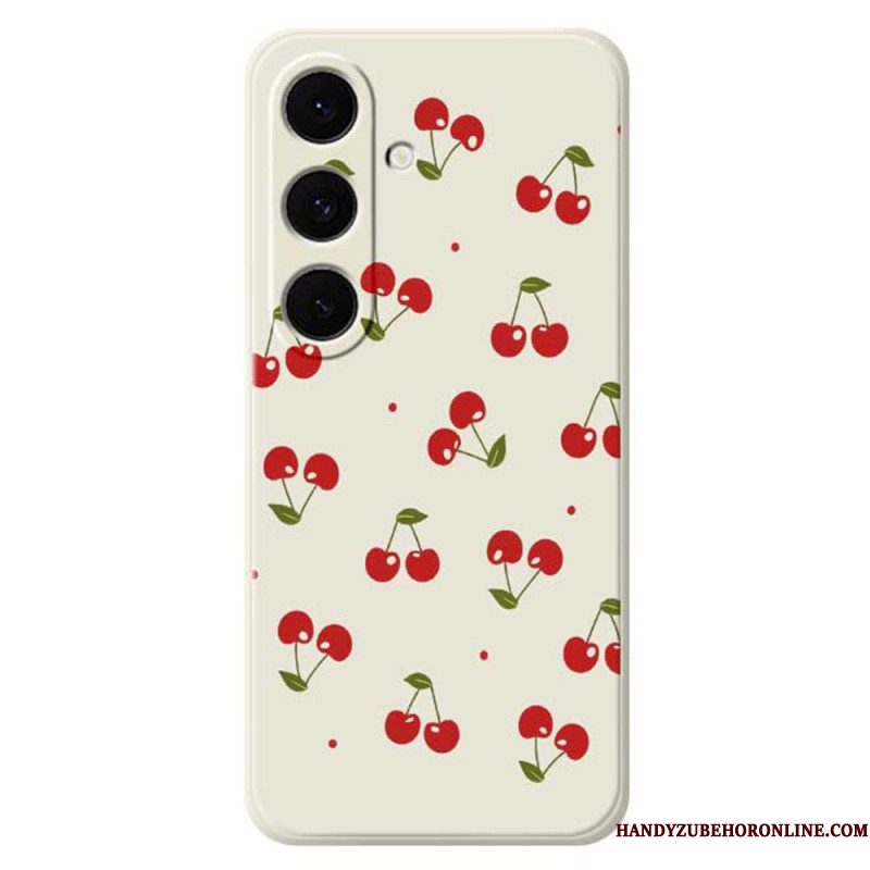 Case Hoesje Samsung Galaxy S25 Fe Telefoonhoesje Siliconen Met Kersenprint