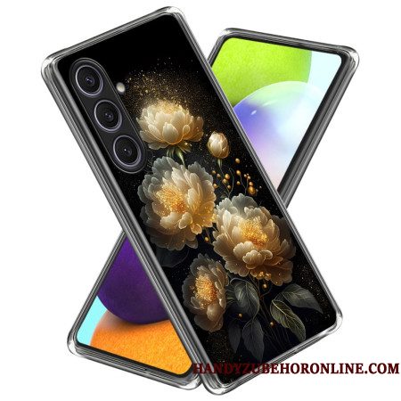 Case Hoesje Samsung Galaxy S25 Plus 5g Telefoonhoesje Gouden Pioenrozen