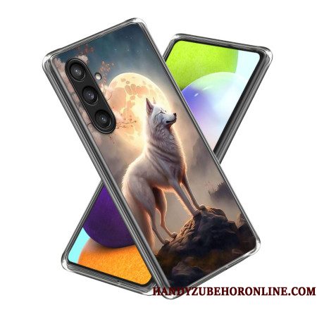 Case Hoesje Samsung Galaxy S25 Plus 5g Telefoonhoesje Wolf In De Maan