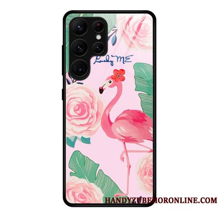 Case Hoesje Samsung Galaxy S25 Ultra 5g Telefoonhoesje Flamingo Van Gehard Glas