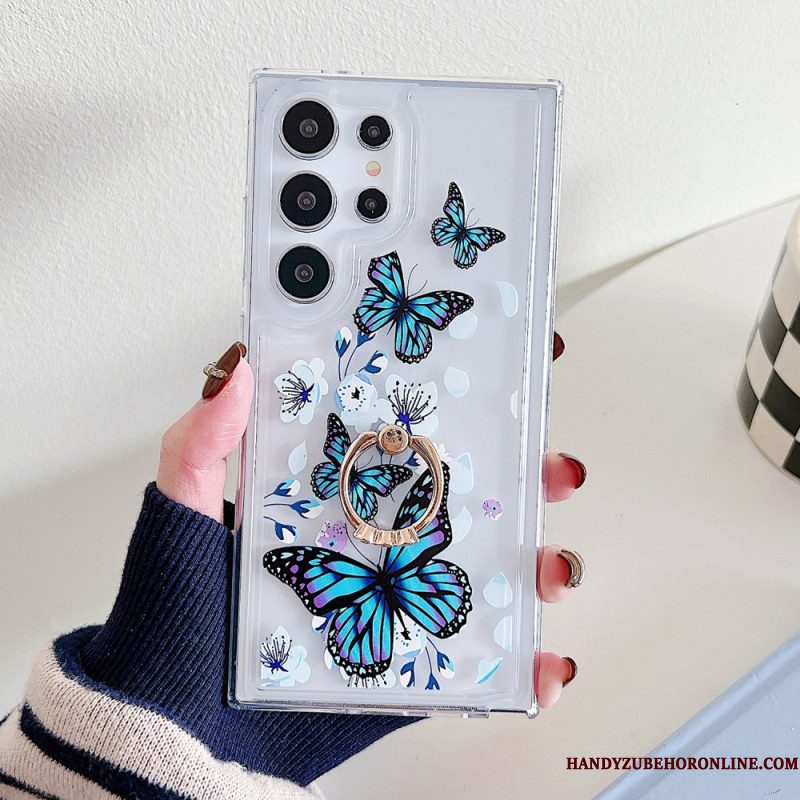 Case Hoesje Samsung Galaxy S25 Ultra 5g Telefoonhoesje Ringhouder Met Patroon