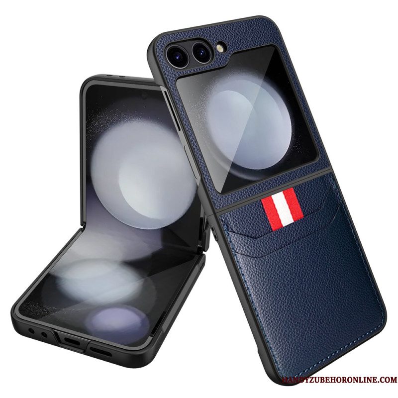 Case Hoesje Samsung Galaxy Z Flip 7 Fe Telefoonhoesje Kaarthouder Met Lychee-textuur