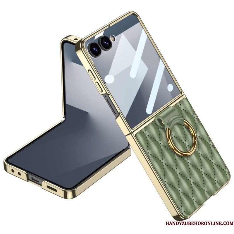 Case Hoesje Samsung Galaxy Z Flip 7 Telefoonhoesje Gewatteerd Ontwerp Met Ringhouder