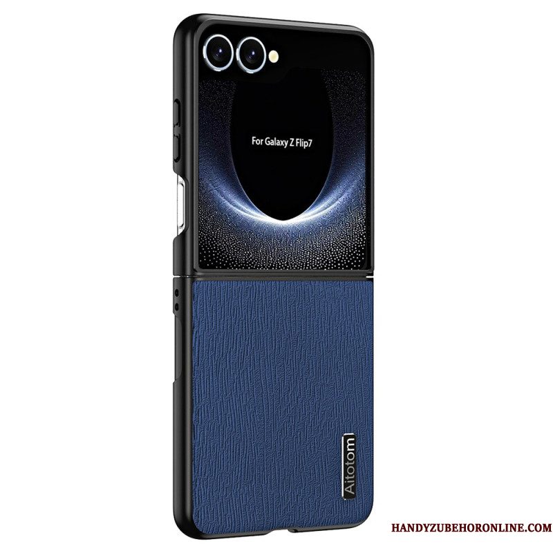 Case Hoesje Samsung Galaxy Z Flip 7 Telefoonhoesje Houtnerfstructuur