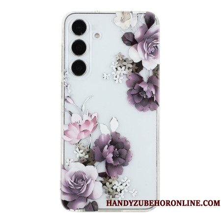 Cover Hoesje Samsung Galaxy A17 4g / 5g Telefoonhoesje Paars Pioenrozen
